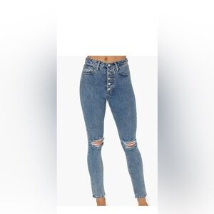 NWT We Wore What The Danielle High rise vintage straight Women's Blue Jeans